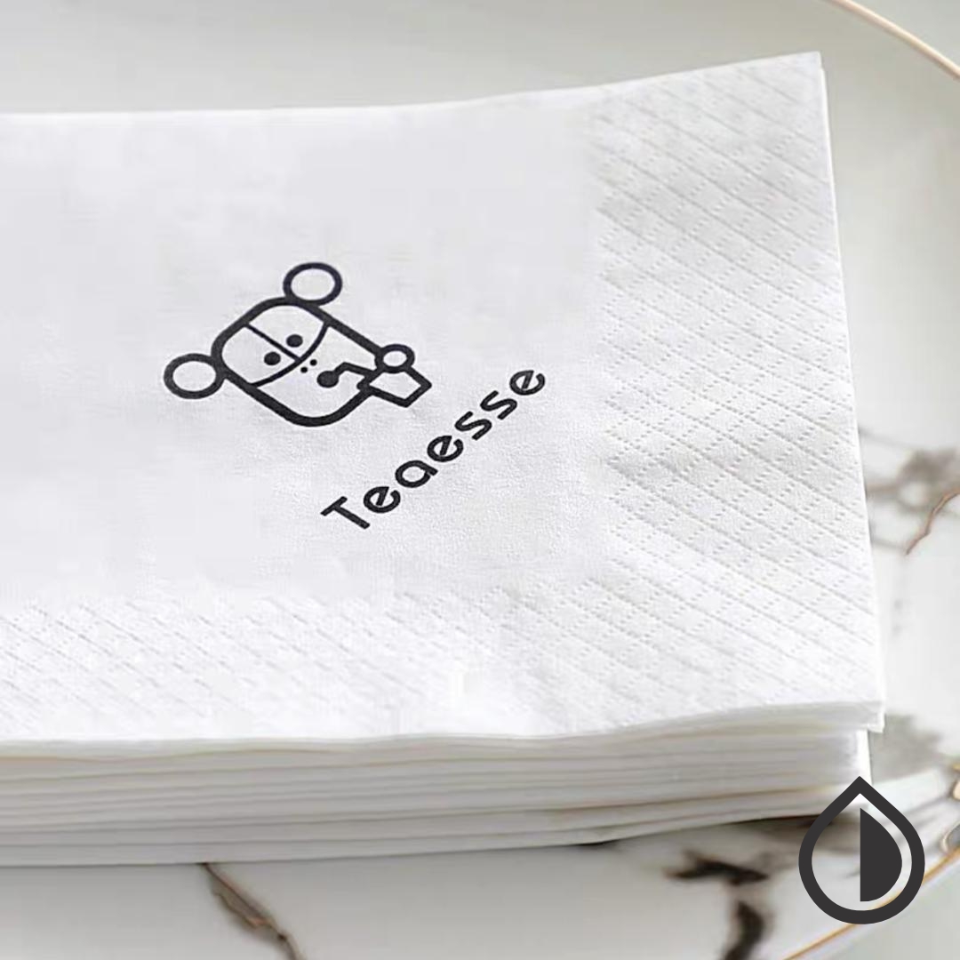 Custom printed paper napkins in Dubai with logo and branding for restaurants, cafes, events, and businesses.
