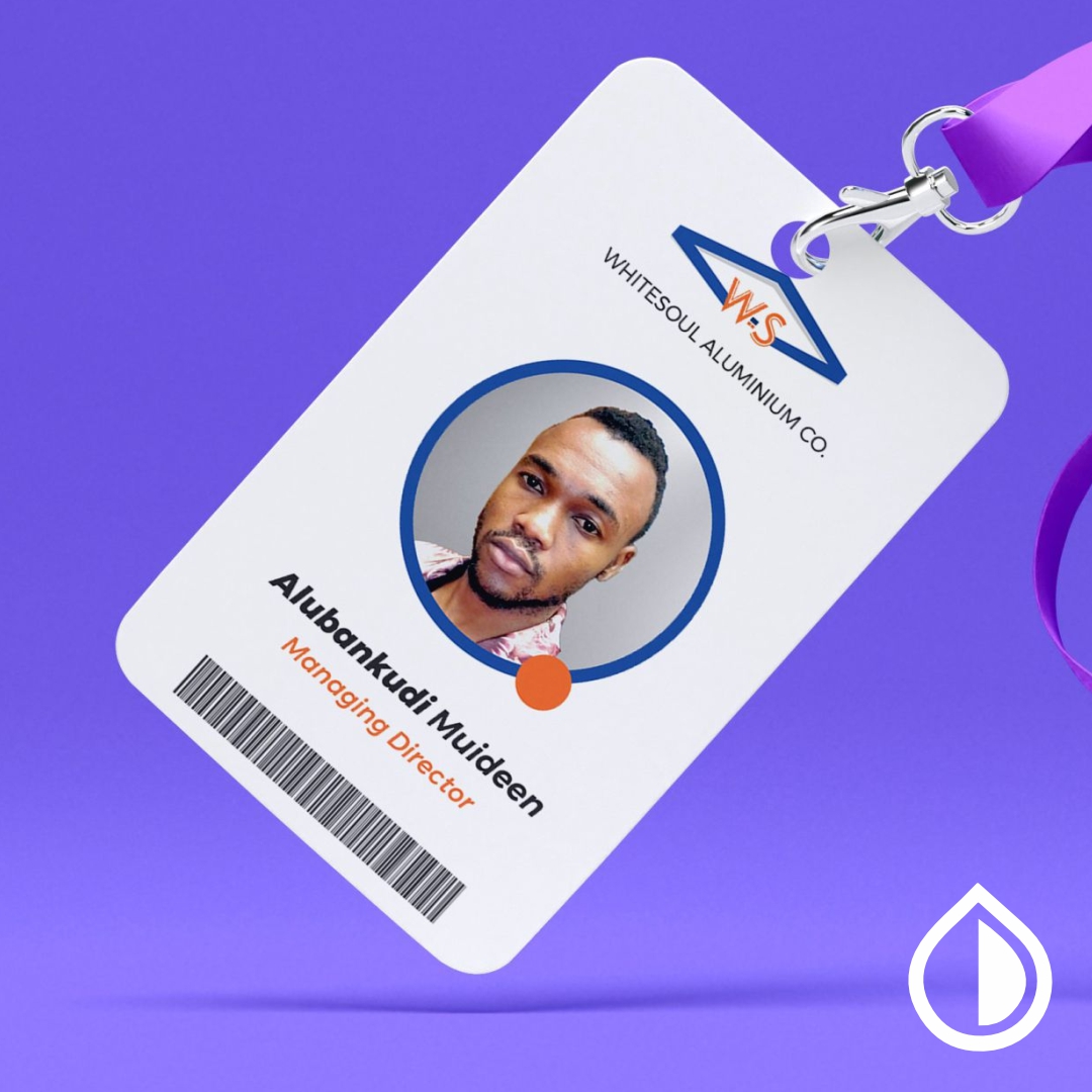 Branded employee ID cards with custom printed lanyards for staff identification and corporate events in Dubai.