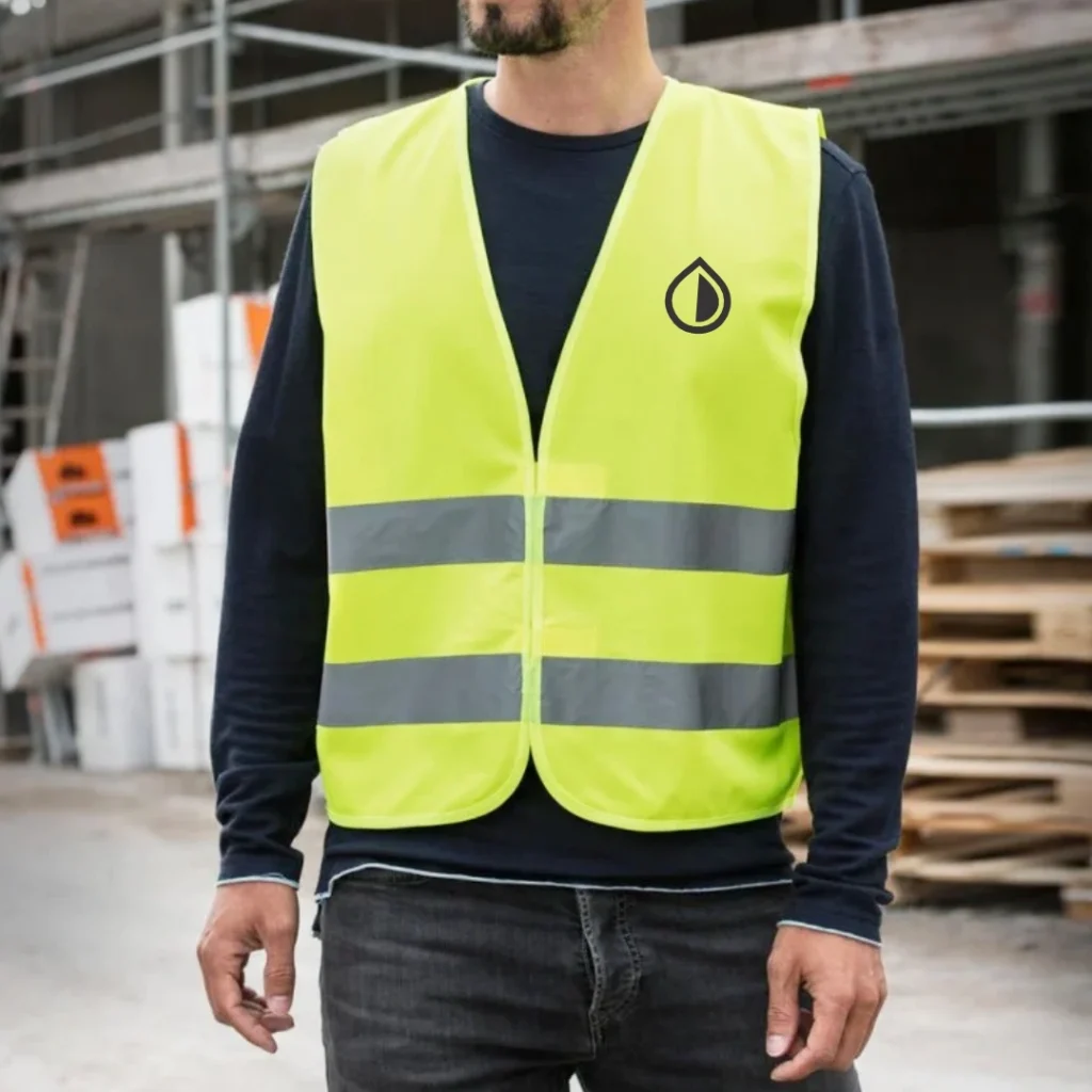 Professional safety accessories including vests, helmets, and protective gear for industrial use