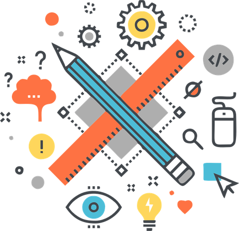 Designer creating print mockups